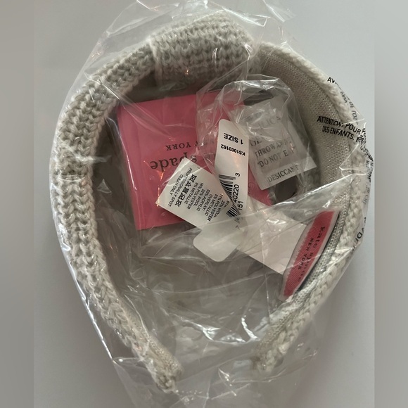 🆕kate spade new york::Grey Silver Metallic Glitter Top Knot Knit Headband::NWT: